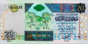 Libia, 20 dinarów 2002