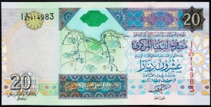 Libia, 20 dinari 2002