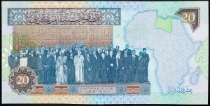 Libia, 20 dinarów 2002 r.