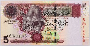 Libye, 5 Dinars 2004