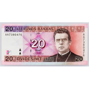 Lithuania, 20 Litai 2001