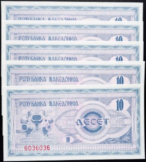 Macedonia, 10 denari 1992