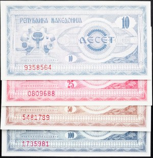 Macedónsko, 10, 25, 50, 100 denárov 1992