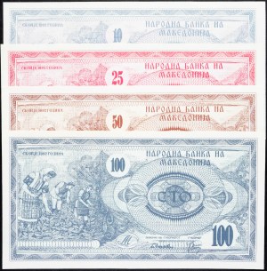 Macedónsko, 10, 25, 50, 100 denárov 1992