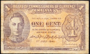 Malajzia, 1 cent 1941