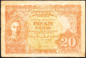 Malajsie, 20 centů 1941