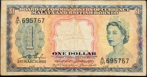 Malezja, 1 dolar 1953 r.