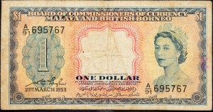 Malajsie, 1 dolar 1953