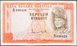 Malajsie, 10 ringgitů 1976