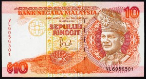 Malajzia, 10 ringgitov 1989