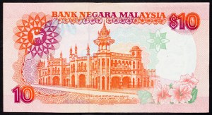 Malezja, 10 ringgitów, 1989 r.