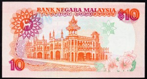 Malaysia, 10 Ringgit 1989