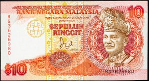 Malezja, 10 ringgitów, 1986-1989