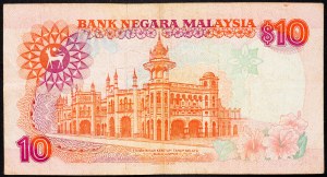 Malaysia, 10 Ringgit 1989