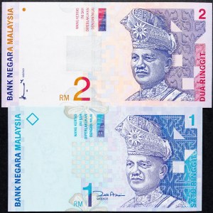 Malezja, 1, 2 ringgit 1996-2000