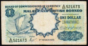 Malaysia und Britisch-Borneo, 1 Dollar 1959