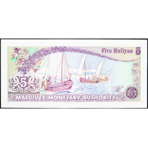 Maldives, 5 Rufiyaa 1990