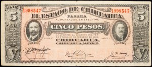 Mexique, 5 Pesos 1914