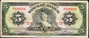 Mexique, 5 Pesos 1961