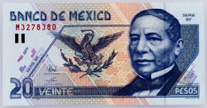 Mexique, 20 pesos 1998
