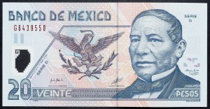 Messico, 20 Pesos 2001