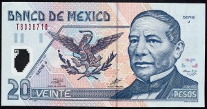 Mexique, 20 pesos 2001