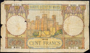 Maroko, 100 frankov 1941