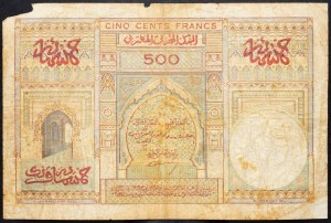 Morocco, 500 Francs 1949