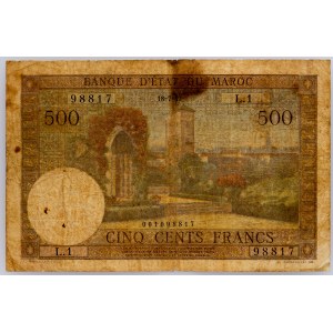 Morocco, 500 Francs 1950