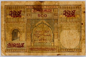 Maroko, 500 franků 1950
