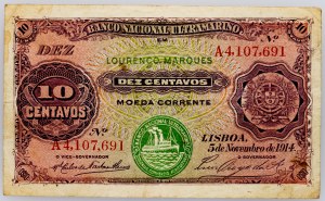 Mozambique, 10 Centavos 1914