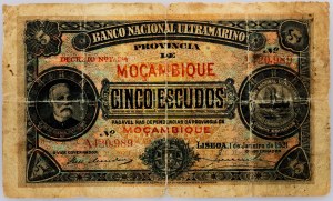 Mozambico, 5 Escudos 1921