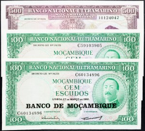 Mosambik, 100, 500 escudos 1961, 1967