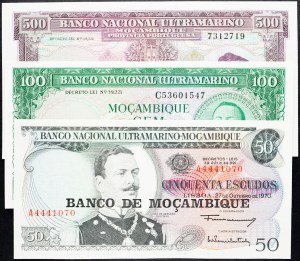 Mozambik, 50, 100, 500 Escudos 1970, 1961, 1967