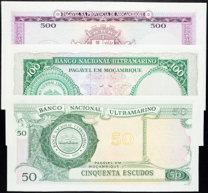 Mozambik, 50, 100, 500 Escudos 1970, 1961, 1967
