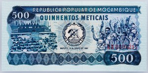 Mozambique, 500 Meticais 1980