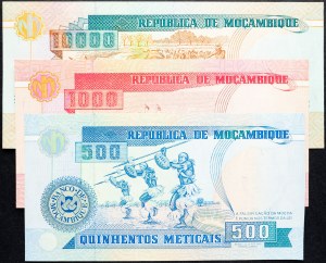 Mozambik, 500, 1000, 10000 meticais 1991