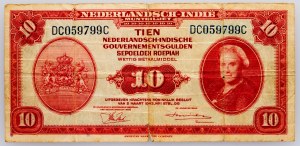 Netherlands East Indies, 10 Gulden 1943
