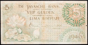 Indie Orientali Olandesi, 5 Gulden 1946