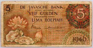 Netherlands East Indies, 5 Gulden 1946