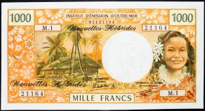 Nuove Ebridi, 1000 franchi 1980