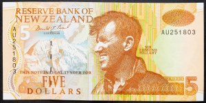 Neuseeland, 5 Dollars 2003-2009