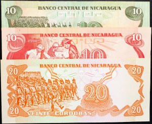 Nicaragua, 10, 20 Cordobas 1985, 1979