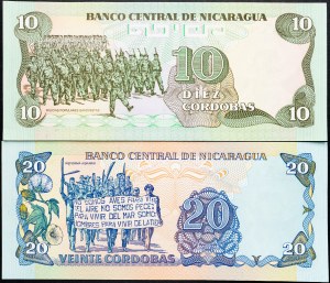 Nicaragua, 10, 20 Cordoba 1985