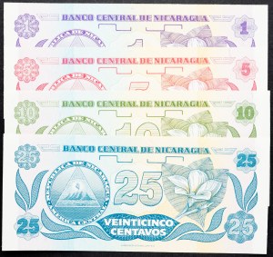 Nicaragua, 1, 5, 10, 25 Centavos 1991