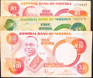 Nigeria, 1, 5, 10 Naira 1979-1984