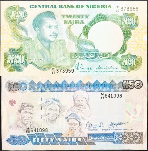 Nigeria, 20, 50 naira 1984-2000