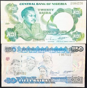 Nigeria, 20, 50 naira 1984-2001