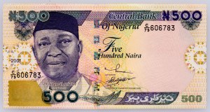 Nigéria, 500 naier 2001