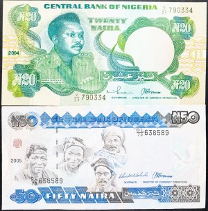 Nigeria, 20, 50 Naira 2004, 2005